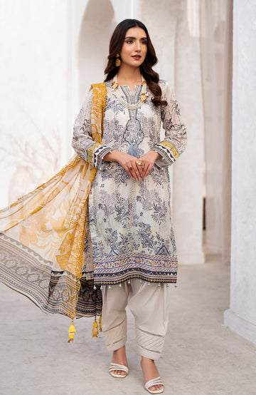 Alzohaib SBC-24-06 Sunshine Cutwork Embroidered Cutwork Chiffon Dupatta Edition Online Shopping